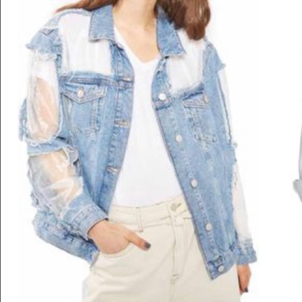 MOTO White Organza Oversized Jacket